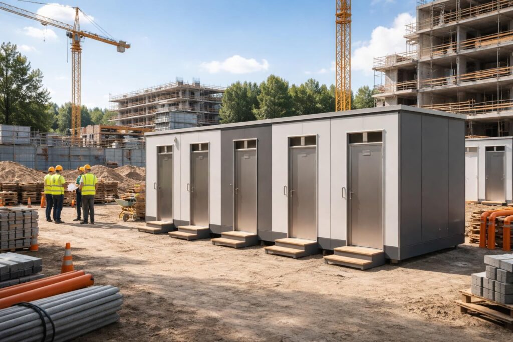 occamod propose des solutions modulaires pour sanitaires de chantier, alliant praticité et robustesse pour répondre aux besoins des professionnels du bâtiment.